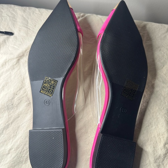 Pink and Silver Pointed Toe Flats - Picture 5 of 5